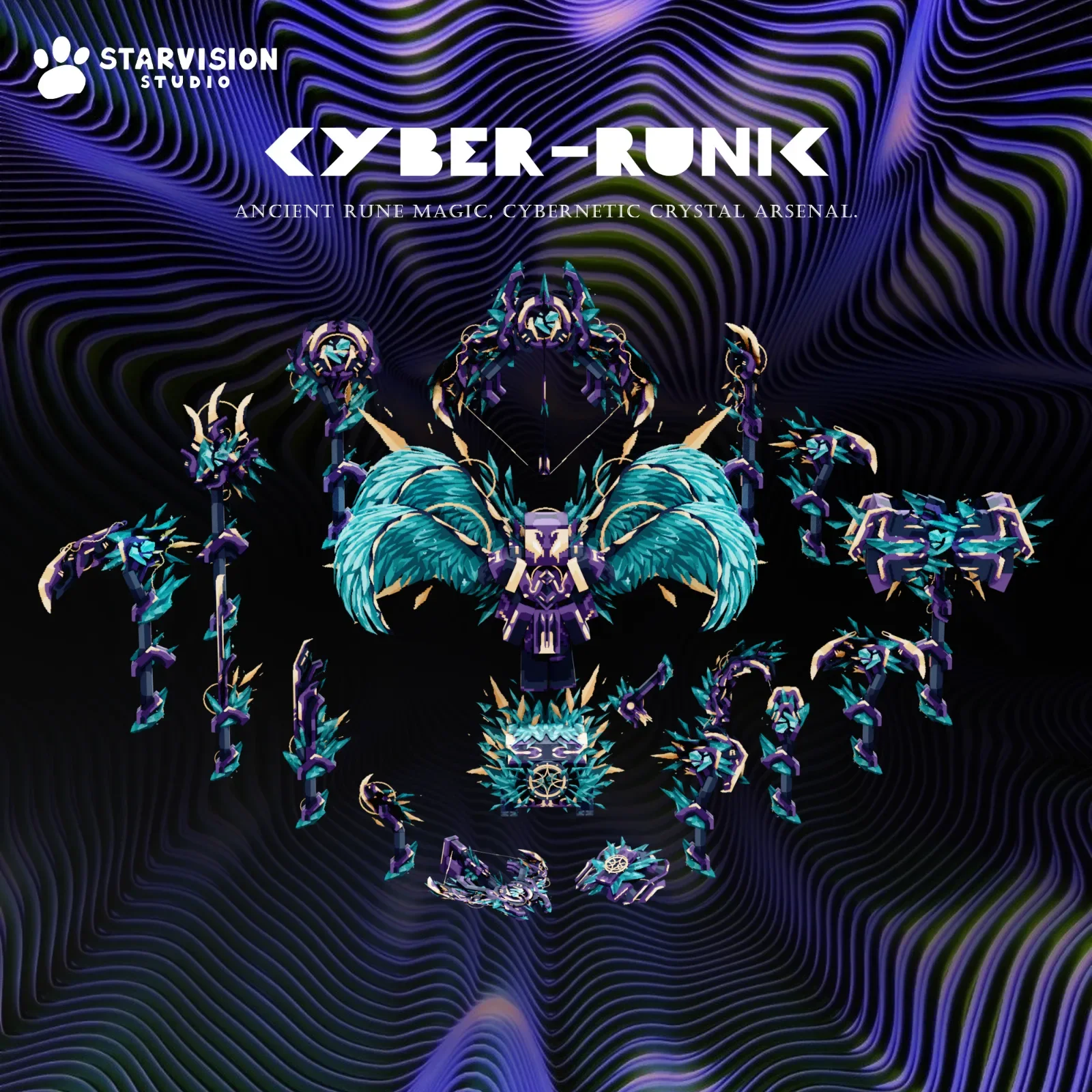 Cyber Runic Game Asset preview