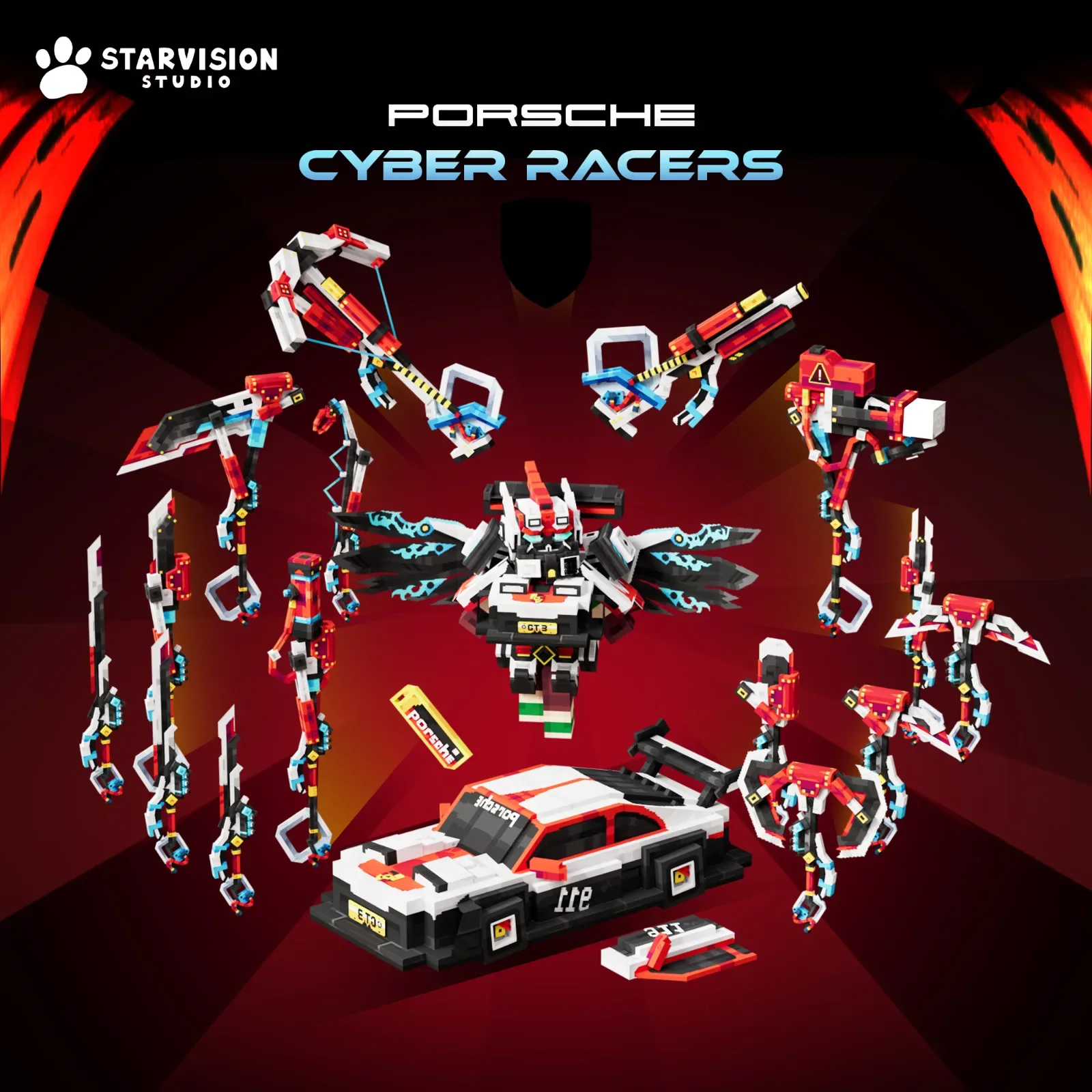 Cyber Racers 911 Set Game Asset preview