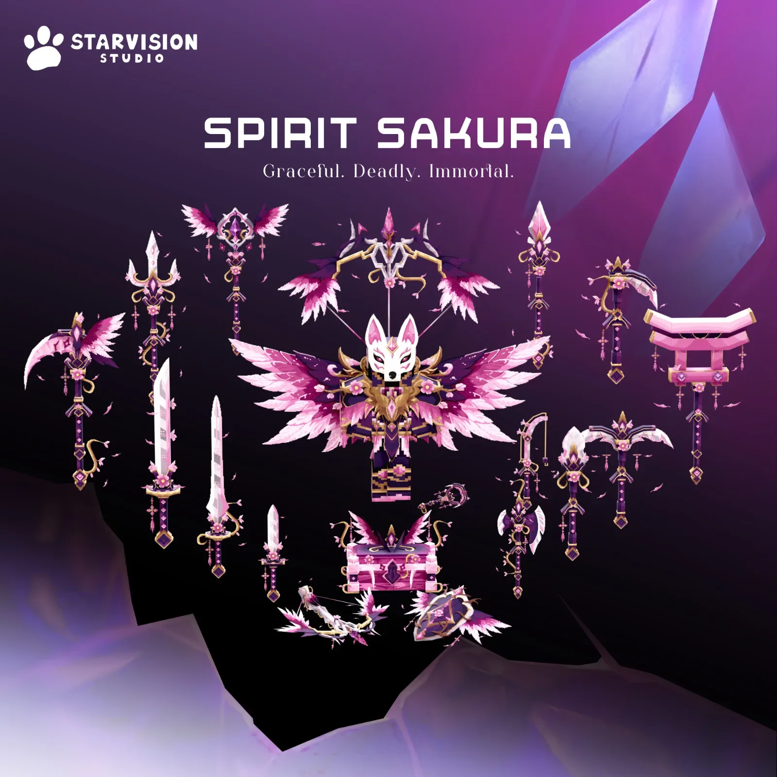 Spirit Sakura Game Asset preview