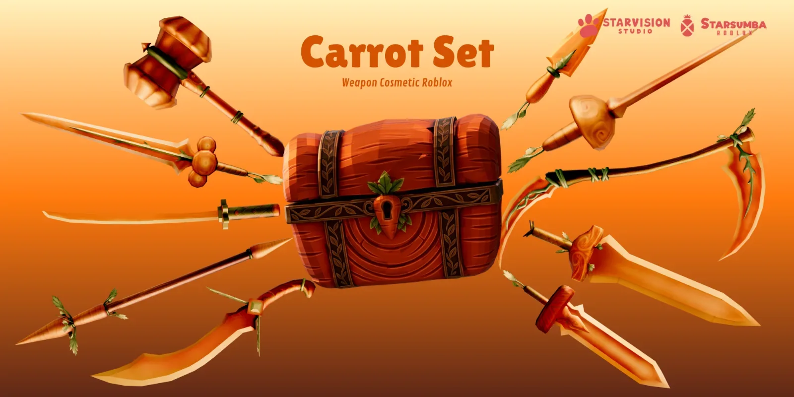 Carrot set Game Asset preview