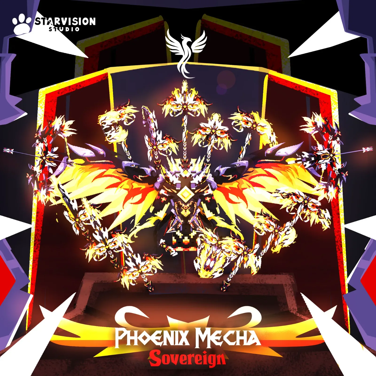 Phoenix Mecha Sovereign Game Asset preview