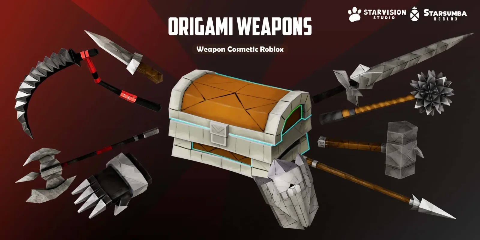 Origami Weapons Game Asset preview