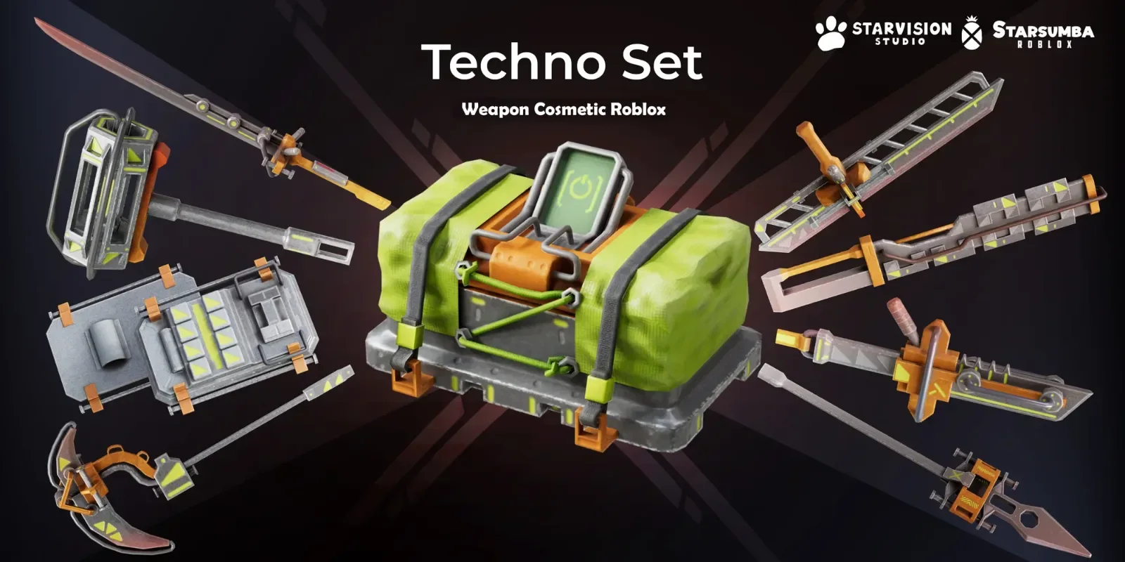 Techno Set Game Asset preview
