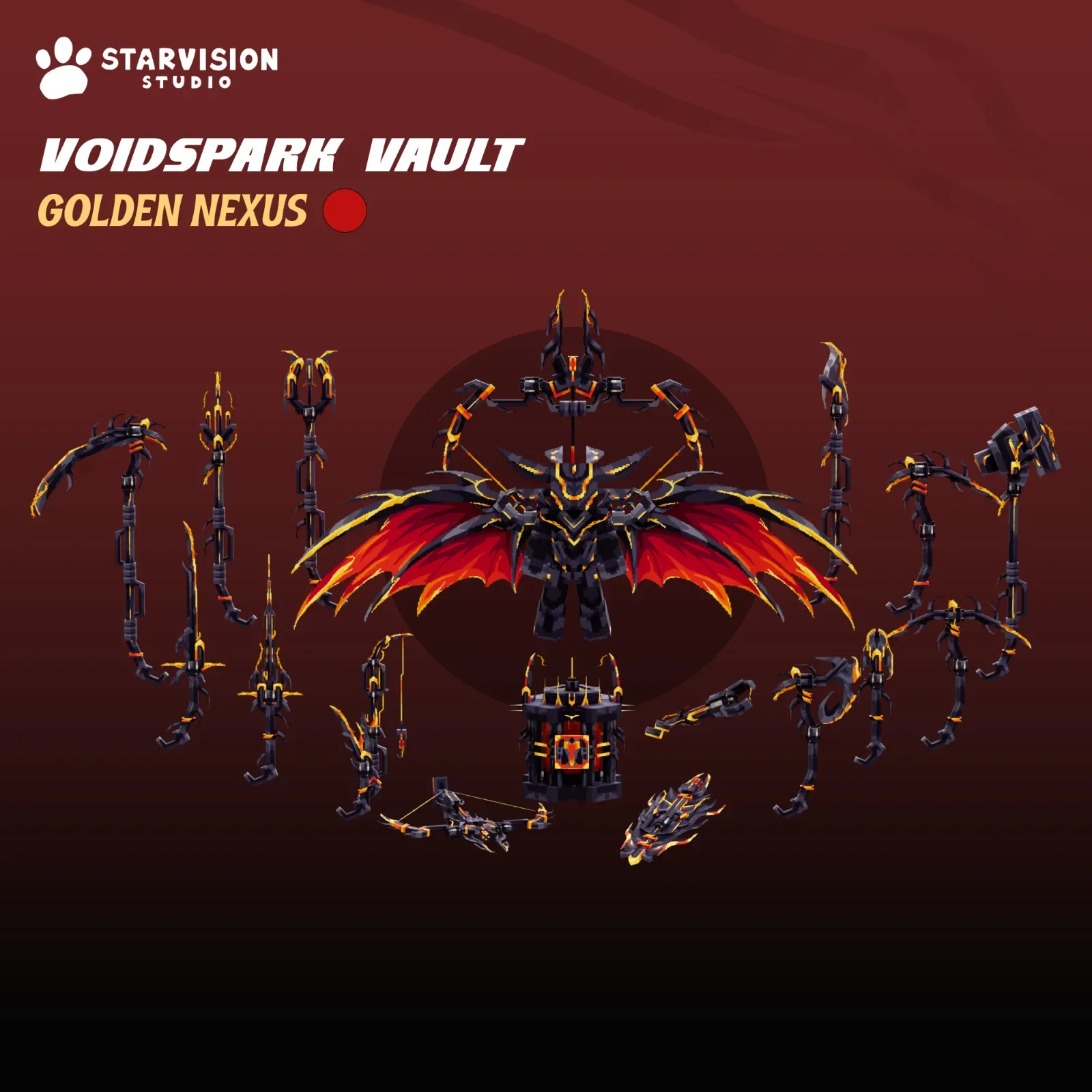 Voidspark Vault Golden Nexus Game Asset preview